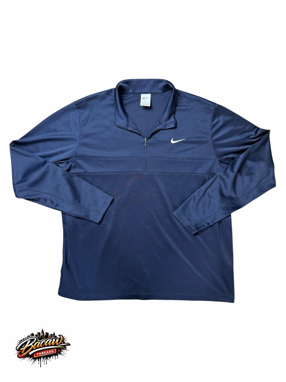Nike Dri-FIT Men’s XL Obsdian Blue Solid Long Sleeve 1/4-Zip Mock Neck Pullover